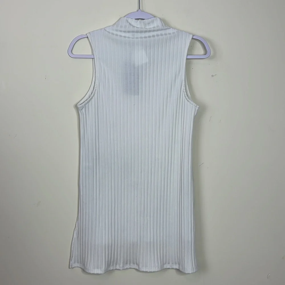 GIBSONLOOK Off White Ribbed Mock Neck Top NWT Size Medium - Picture 4 of 6